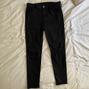 American Eagle Black Ripped Skinny Jeans